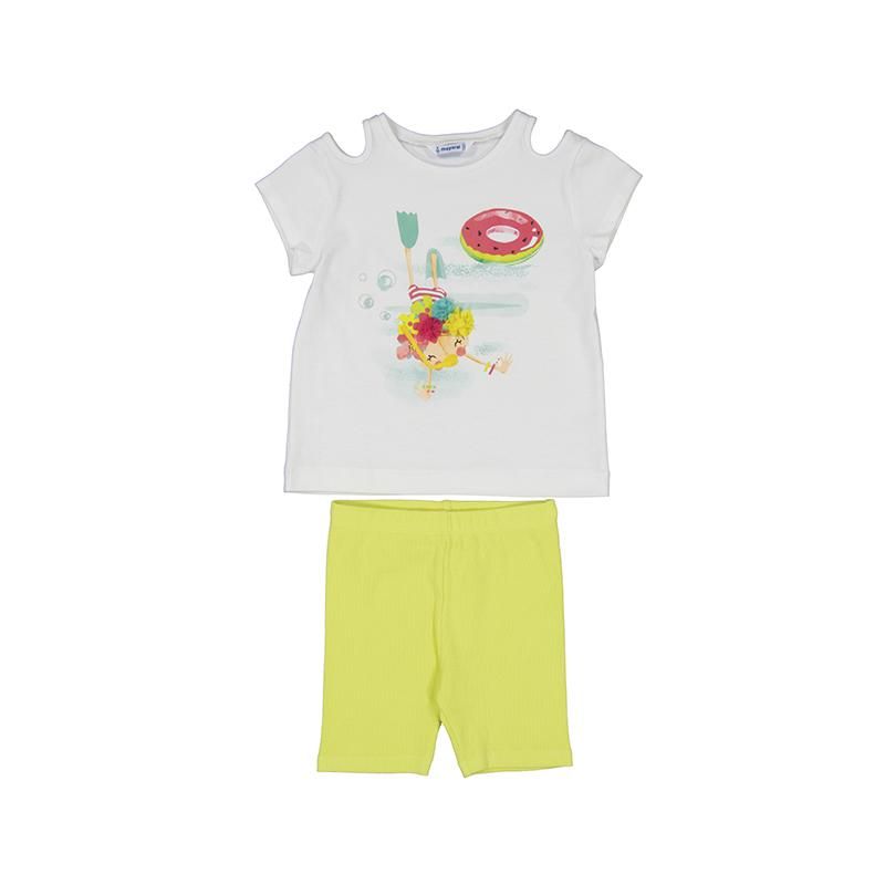 Girl cycling shorts with top set