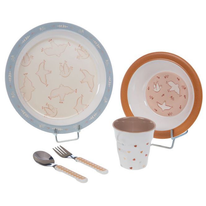 Hovedbilde  Spisesett 5 deler fugl