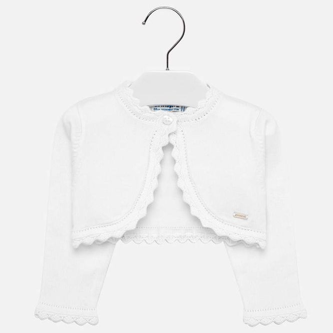 Hovedbilde Cardigan med blondedetaljer hvit