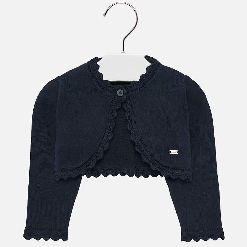 Cardigan med blondedetaljer marine