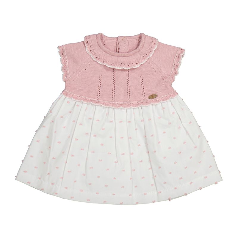 Kjole med krage pudderrosa