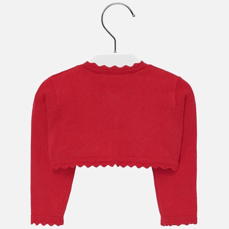 Cardigan med blondedetaljer rød