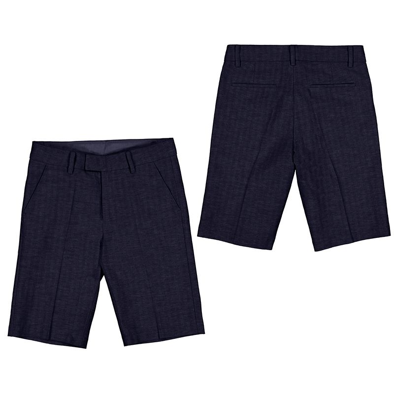 Shorts i lin marineblå