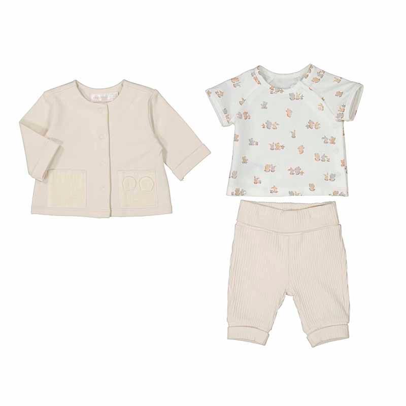 Tre-delt sett beige med kanin