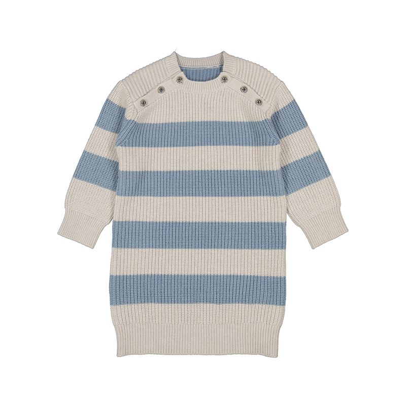 Strikkekjole blåstriper